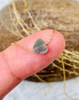 Higher Heart Dainty Moss Agate Necklace