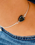 Forward Heart Hematite Sideways Heart Necklace