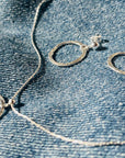Hammered Sterling Silver Circle Necklace and Earring s Set, Open Round Eternity Pendant, Gifts for Mom, Women and Her Circle of Life Unique Jewelry