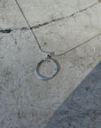 Hammered Sterling Silver Circle Necklace and Earring s Set, Open Round Eternity Pendant, Gifts for Mom, Women and Her Circle of Life Unique Jewelry