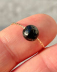 Dainty Rough Black Tourmaline Ball Necklace