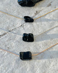Rough Black Tourmaline Necklace