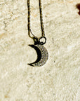 Pave Moon Necklace
