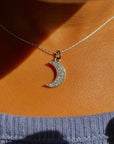 Pave Moon Necklace