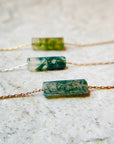 Tiny Moss Agate Necklace