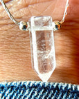 Clear Quartz Crystal Point Pendant Necklace