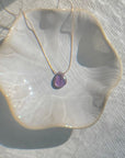 Purple Fluorite Teardrop Necklace