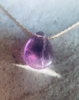 Purple Fluorite Teardrop Necklace