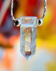 Clear Quartz Crystal Point Pendant Necklace