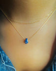 Sodalite Crystal Teardrop Pendant Necklace