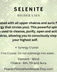 Selenite and Black Tourmaline Crystal Jewlery