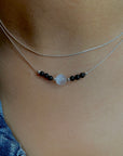 Black Tourmaline and Selenite Beaded Crystal Bracelet