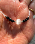 Black Tourmaline and Selenite Beaded Crystal Bracelet