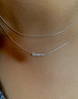 Tiny Clear Quartz Crystal Necklace
