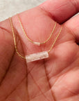 Tiny Clear Quartz Crystal Necklace
