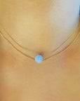 Blue Lace Agate Sphere Necklace