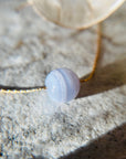 Blue Lace Agate Sphere Necklace