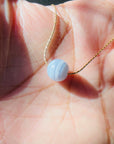 Blue Lace Agate Sphere Necklace