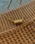 Dainty Hammered Cuboid Necklace
