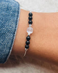 Black Tourmaline and Selenite Beaded Crystal Bracelet