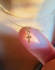 Tiny Ankh Cross Necklace