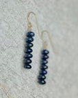 Dark Sapphire Blue Lapis Lazuli Drop Earrings