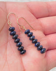 Dark Sapphire Blue Lapis Lazuli Drop Earrings