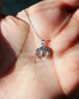 Two Lucky Horseshoe Western Pendant Necklace