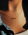 Dainty Hammered Cuboid Necklace