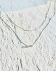 Floating Sterling Silver Bar Pendant Necklace