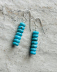 Genuine Blue Turquoise Earrings