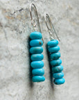 Genuine Blue Turquoise Earrings