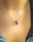 Purple Fluorite Teardrop Necklace