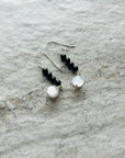 Selenite & Black Tourmaline Earrings Dangle