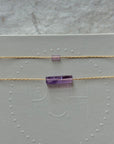 Tiny Gem Bar Amethyst Necklace