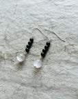 Selenite & Black Tourmaline Earrings Dangle