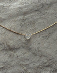 Mini Moonstone Crystal Heart Necklace