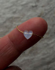 Mini Moonstone Crystal Heart Necklace