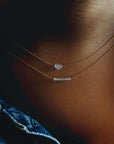 Mini Moonstone Crystal Heart Necklace