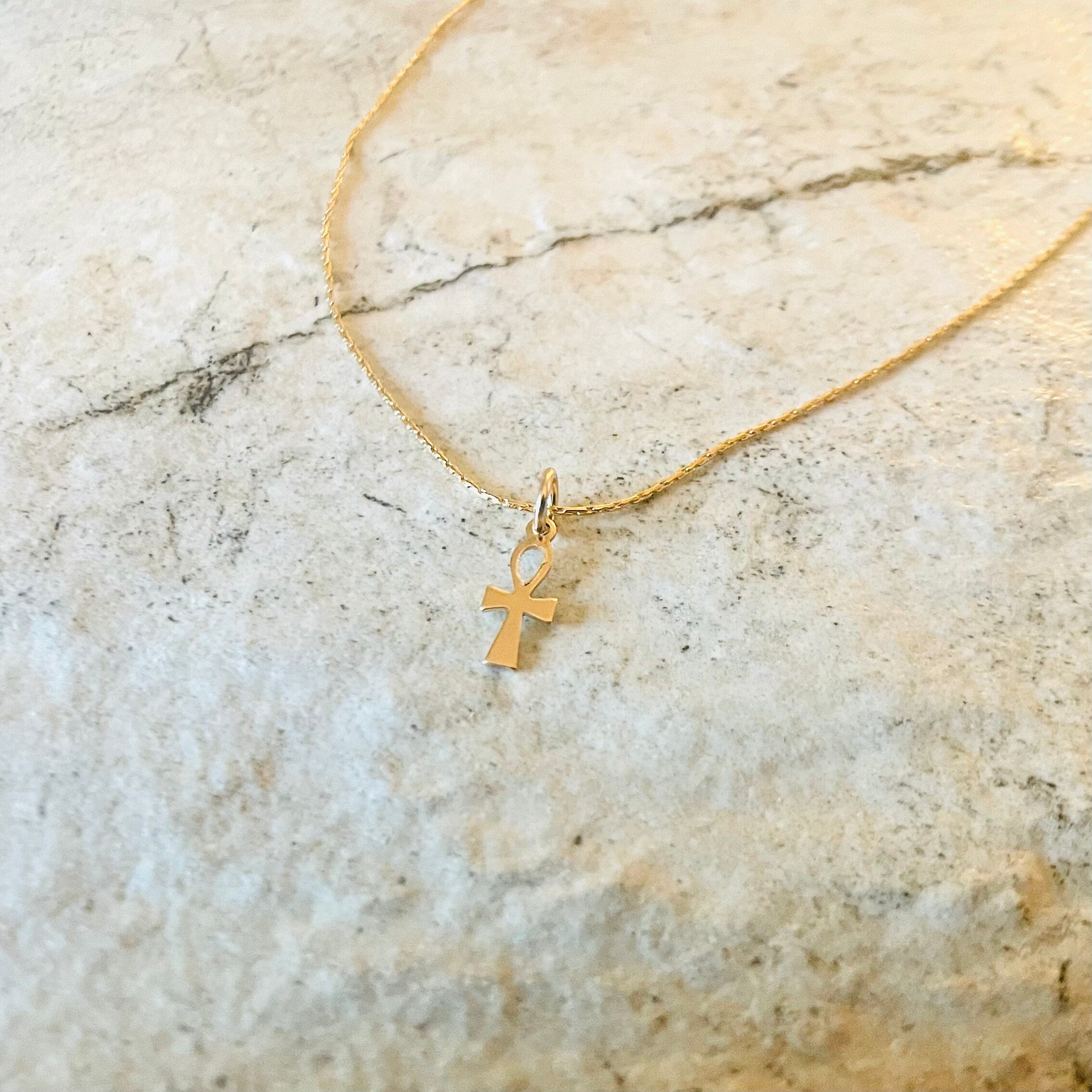 Tiny Ankh Cross Necklace – PSH Jewelry